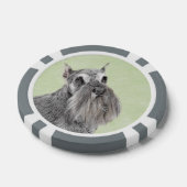 Schnauzer (Riese, Standard) Malerei - Hundekunst Pokerchips (Einzeln)