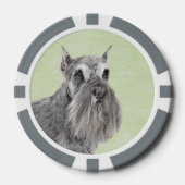 Schnauzer (Riese, Standard) Malerei - Hundekunst Pokerchips (Vorderseite)
