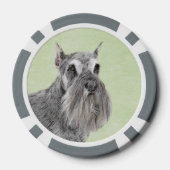 Schnauzer (Riese, Standard) Malerei - Hundekunst Pokerchips (Rückseite)