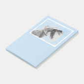 Schnauzer (Riese, Standard) Malerei - Hundekunst Post-it Klebezettel (angewinkelt)