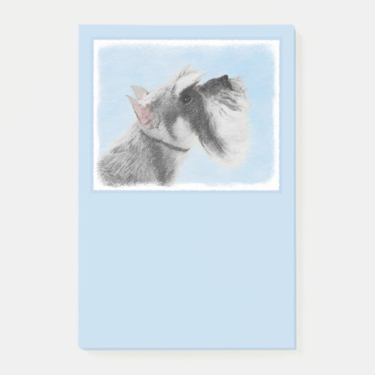 Schnauzer (Riese, Standard) Malerei - Hundekunst Post-it Klebezettel (Vorderseite)