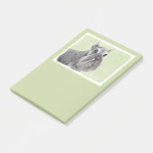 Schnauzer (Riese, Standard) Malerei - Hundekunst Post-it Klebezettel (angewinkelt)