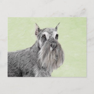 Schnauzer (Riese, Standard) Malerei - Hundekunst Postkarte