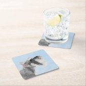 Schnauzer (Riese, Standard) Malerei - Hundekunst Rechteckiger Pappuntersetzer (Vor Ort)