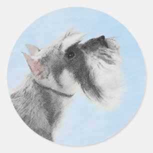 Schnauzer (Riese, Standard) Malerei - Hundekunst Runder Aufkleber