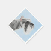 Schnauzer (Riese, Standard) Malerei - Hundekunst Serviette (Ecke)