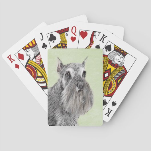 Schnauzer (Riese, Standard) Malerei - Hundekunst Spielkarten (Rückseite)