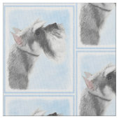 Schnauzer (Riese, Standard) Malerei - Hundekunst Stoff (Nahaufnahme)