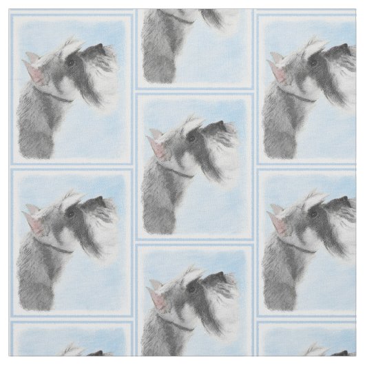 Schnauzer (Riese, Standard) Malerei - Hundekunst Stoff (Muster)