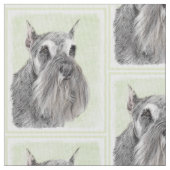 Schnauzer (Riese, Standard) Malerei - Hundekunst Stoff (Nahaufnahme)