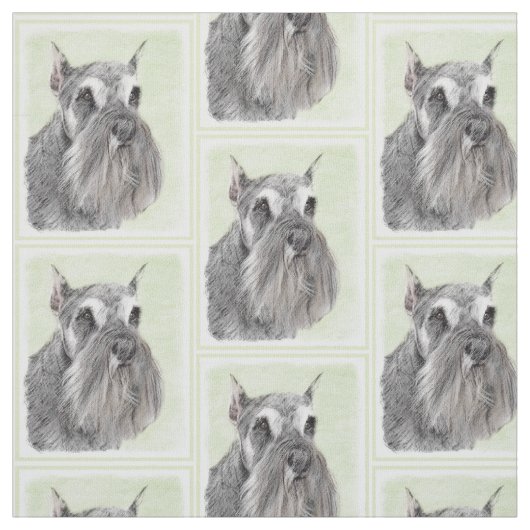 Schnauzer (Riese, Standard) Malerei - Hundekunst Stoff (Muster)