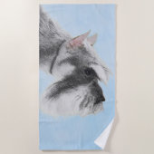 Schnauzer (Riese, Standard) Malerei - Hundekunst Strandtuch (Vorderseite)