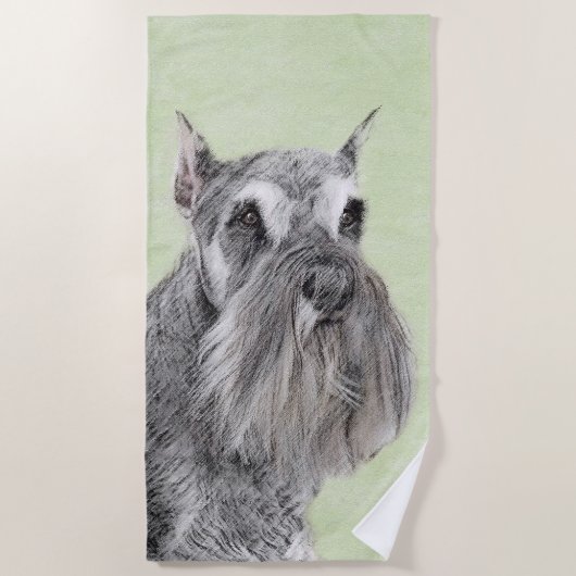 Schnauzer (Riese, Standard) Malerei - Hundekunst Strandtuch (Vorderseite)