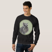 Schnauzer (Riese, Standard) Malerei - Hundekunst Sweatshirt (Vorne ganz)