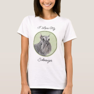 Schnauzer (Riese, Standard) Malerei - Hundekunst T-Shirt