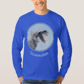Schnauzer (Riese, Standard) Malerei - Hundekunst T-Shirt (Vorderseite)