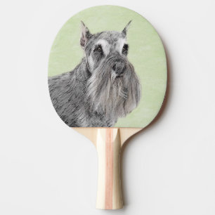 Schnauzer (Riese, Standard) Malerei - Hundekunst Tischtennis Schläger