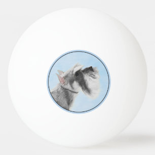 Schnauzer (Riese, Standard) Malerei - Hundekunst Tischtennisball