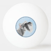 Schnauzer (Riese, Standard) Malerei - Hundekunst Tischtennisball (Rückseite)