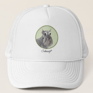 Schnauzer (Riese, Standard) Malerei - Hundekunst Truckerkappe