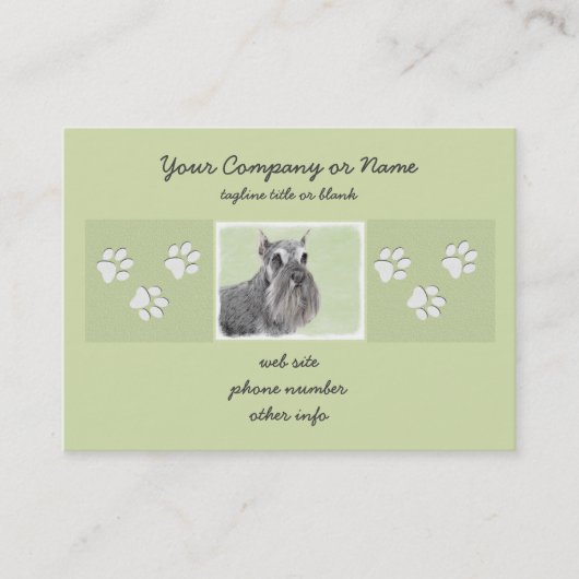 Schnauzer (Riese, Standard) Malerei - Hundekunst Visitenkarte (Vorderseite)