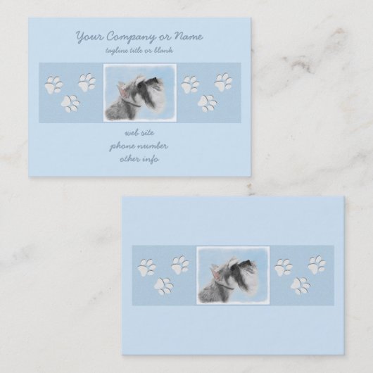 Schnauzer (Riese, Standard) Malerei - Hundekunst Visitenkarte (Vorne/Hinten)