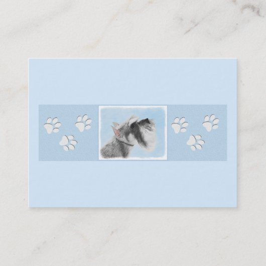 Schnauzer (Riese, Standard) Malerei - Hundekunst Visitenkarte (Rückseite)