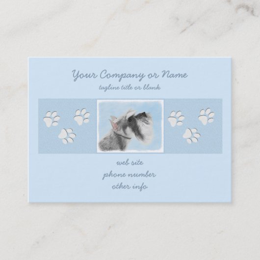 Schnauzer (Riese, Standard) Malerei - Hundekunst Visitenkarte (Vorderseite)