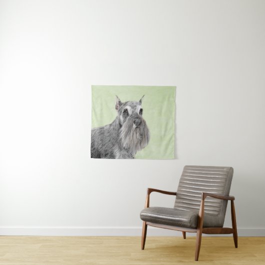 Schnauzer (Riese, Standard) Malerei - Hundekunst Wandteppich (Beispiel (Horizontal))