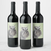Schnauzer (Riese, Standard) Malerei - Hundekunst Weinetikett (Flaschen)