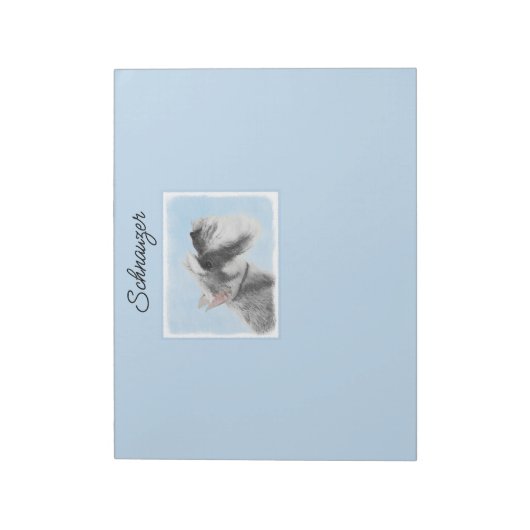 Schnauzer (Riese, Standard) Malerei - Hundeschule  Notizblock (Rotiert)