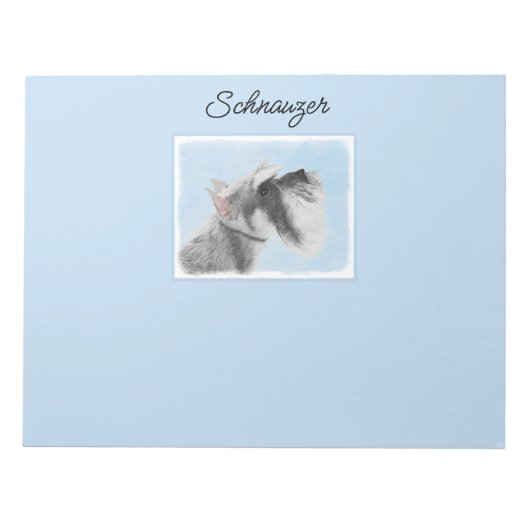 Schnauzer (Riese, Standard) Malerei - Hundeschule Notizblock (Vorderseite)