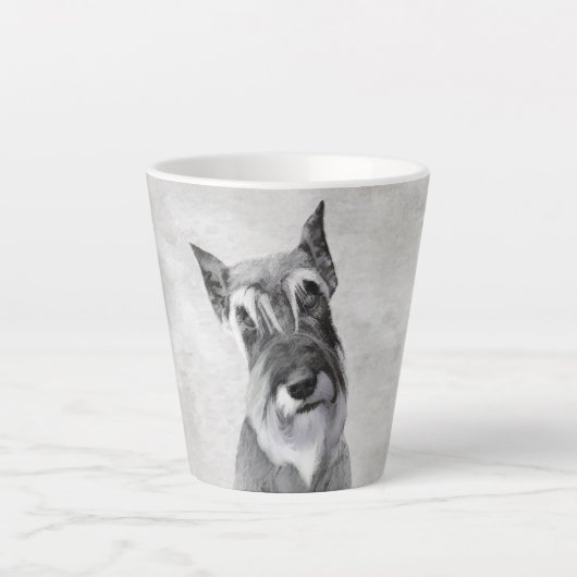 Schnauzer (Riesen) Malerei - Hundekunst Milchtasse (Vorderseite)