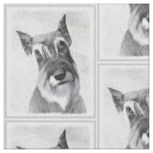 Schnauzer (Riesen) Malerei - Hundekunst Stoff (Nahaufnahme)