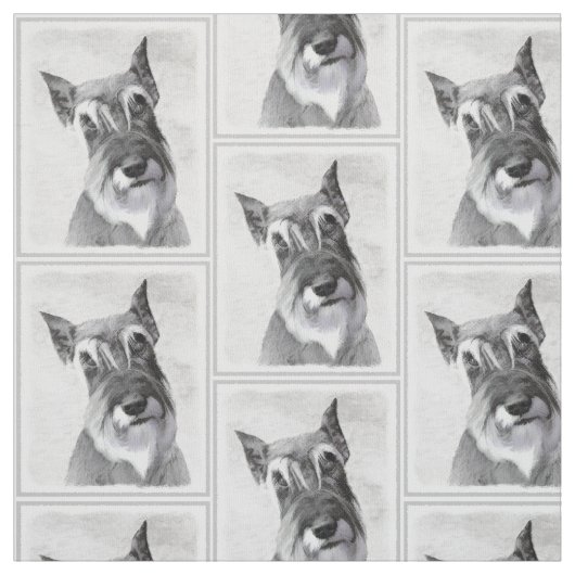 Schnauzer (Riesen) Malerei - Hundekunst Stoff (Muster)