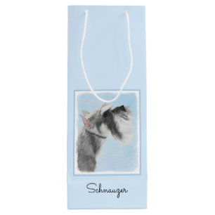Schnauzer (Riesen, Standard) Malerei - Hundekunst Geschenktüte Für Weinflaschen