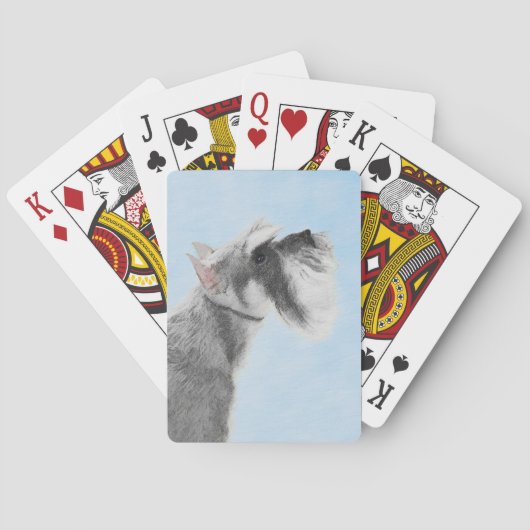 Schnauzer (Riesen, Standard) Malerei - Hundekunst Spielkarten (Rückseite)