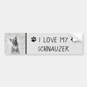 Schnauzer (Riesenmalerei) - Hundekunst Autoaufkleber