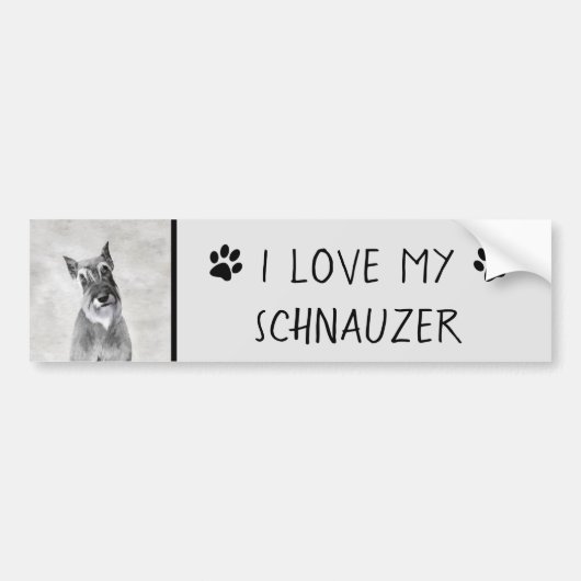 Schnauzer (Riesenmalerei) - Hundekunst Autoaufkleber (Vorne)