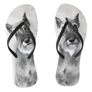 Schnauzer (Riesenmalerei) - Hundekunst Badesandalen