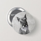 Schnauzer (Riesenmalerei) - Hundekunst Button (Vorne & Hinten)