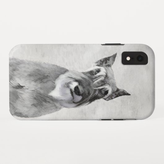 Schnauzer (Riesenmalerei) - Hundekunst Case-Mate iPhone Hülle (Rückseite (Horizontal))