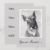 Schnauzer (Riesenmalerei) - Hundekunst Einladung (Vorne/Hinten)