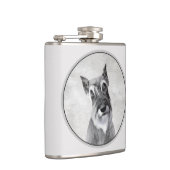 Schnauzer (Riesenmalerei) - Hundekunst Flachmann (Rechts)