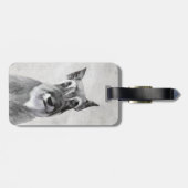 Schnauzer (Riesenmalerei) - Hundekunst Gepäckanhänger (Rückseite horizontal)