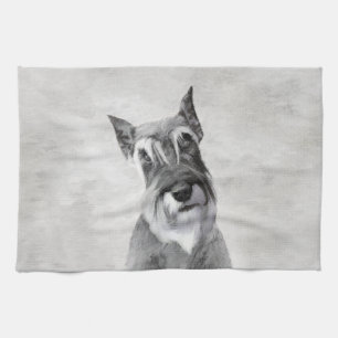 Schnauzer (Riesenmalerei) - Hundekunst Geschirrtuch