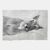 Schnauzer (Riesenmalerei) - Hundekunst Geschirrtuch (Horizontal)