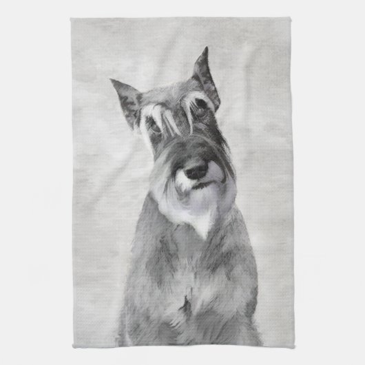 Schnauzer (Riesenmalerei) - Hundekunst Geschirrtuch (Vertikal)