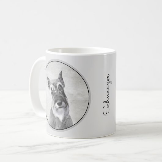 Schnauzer (Riesenmalerei) - Hundekunst Kaffeetasse (Vorderseite Links)