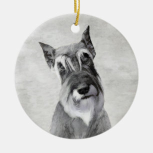 Schnauzer (Riesenmalerei) - Hundekunst Keramik Ornament